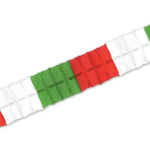 Pkgd Leaf Garland (red, white, green) Party Accessory  (1 count) (1/Pkg)