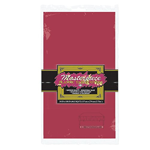 Masterpiece Plastic Rectangular Tablecover (burgundy) Party Accessory  (1 count) (1/Pkg)