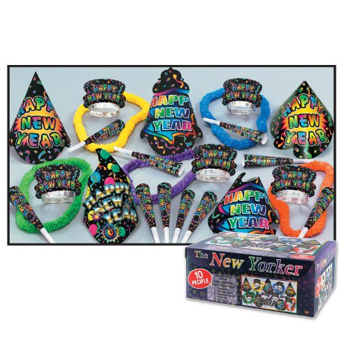 Beistle 88250-NR New Yorker Assortment for 10 People, (1 Assortment)