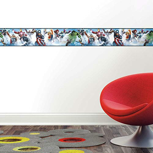 RoomMates Avengers Peel and Stick Wallpaper Border | Removable | Kids Room Decor
