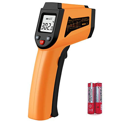 Laser Infrared Thermometer Non-Contact Digital Temperature Gun?-50°C to 400°C(-58°F to 752°F) IR Thermometer for Industrial,Kitchen Cooking,Ovens (Orange)