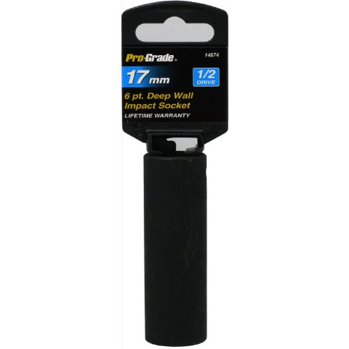Pro-Grade 14674 1/2-Inch Drive with 6 Point Deep 17mm Impact Socket