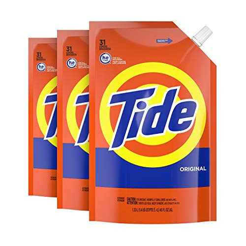 Tide Liquid Laundry Detergent, Original Scent, Pack of 3, 93 total loads