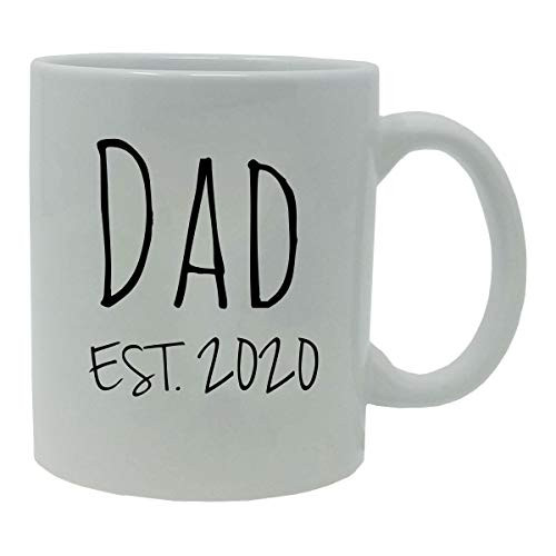 Dad Established Est. 2020 11-Ounce Ceramic Coffee Mug with Gift Box (White)