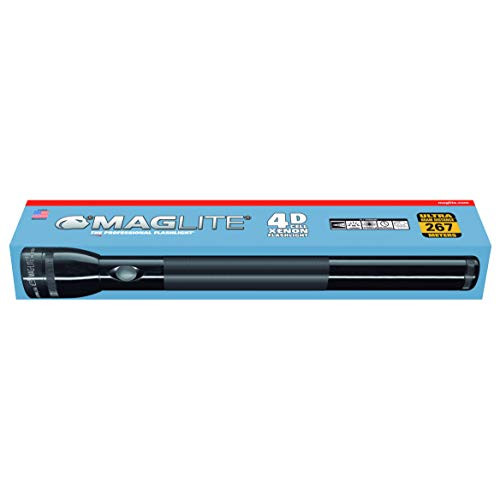 Maglite Heavy-Duty Incandescent 4-Cell D Flashlight in Display Box, Black
