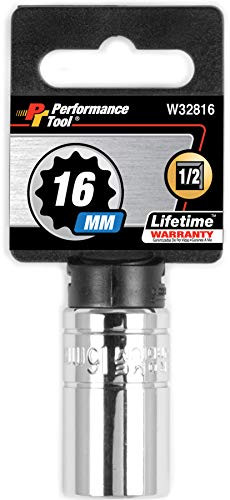 Performance Tool W32816 1/2 Drive 12-Point Socket, 16mm