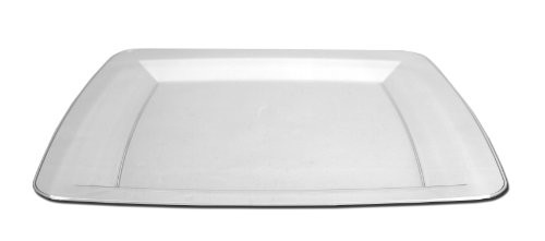 Creative Converting 8 Count Plastic Square Dinner Plates, Clear