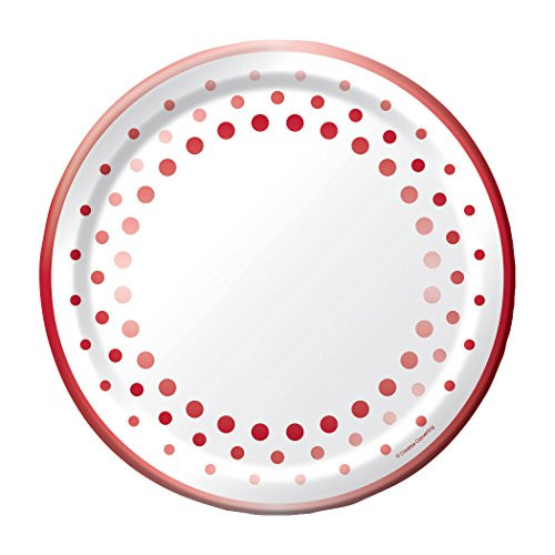 Creative Converting Sparkle and Shine Ruby 8-Count 10-Inch Paper Banquet Plates, Foil