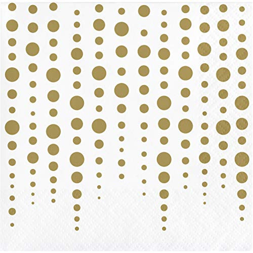 Creative Converting Sparkle and Shine Gold 50th Anniversary Beverage Napkins, 5"