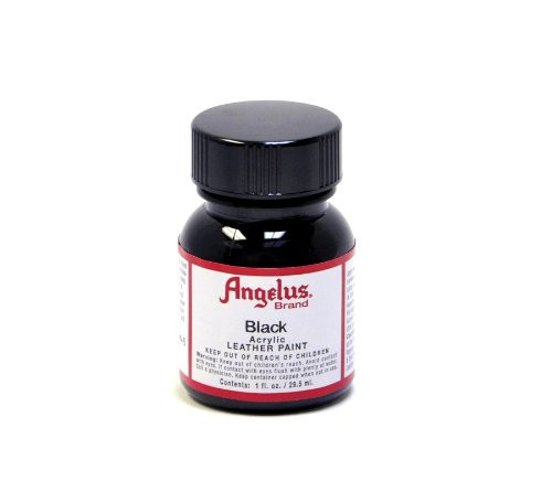 Angelus Brand Acrylic Leather Paint Water Resistant 1 oz - Select Your Color (#1 Black)