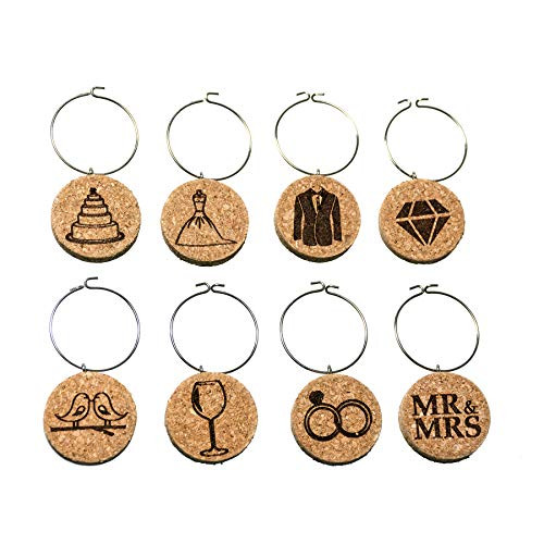 Wedding Wine Charms (20+ Unique Sets) Cork Wine Glass Charms - Set of 8 Wedding Theme Charms, Engagement/Wedding Gift for Wine Lover - Wine Accessories, Wine Glass Markers Drink Identifiers Wedding Wine Charms (20+ Unique Sets) Cork Wine Glass Charms - Set of 8 Wedding Theme Charms, Engagement/Wedding Gift for Wine Lover - Wine Accessories, Wine Glass Markers Drink Identifiers
