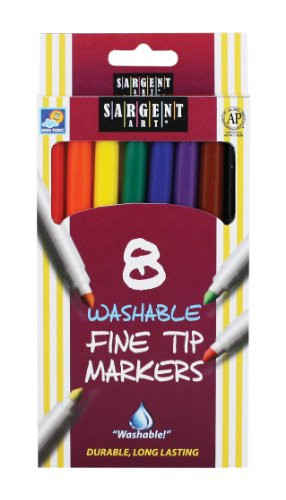 Sargent Art 22-1560 8-Count Washable Fine Tip Markers