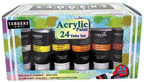 Sargent Art 23-0524 Acrylic Paint Set, 22ml Tubes, 24 Colors