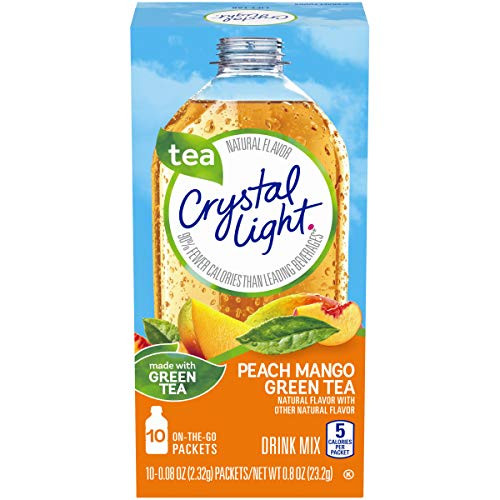 Crystal Light Sugar-Free Peach Mango Green Tea Drink Mix (10 On-the-Go Packets)