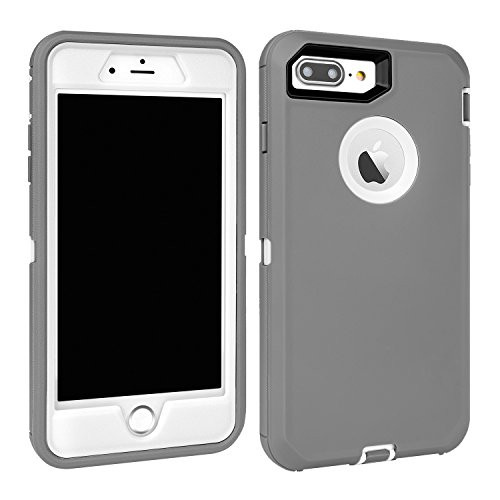Maxcury Case for iPhone 7 Plus and iPhone 8 Plus, Shockproof Heavy Duty Three Layer Hybrid Sturdy Armor High Impact Resistant iPhone 7 Plus/8 Plus Protective Cover Case (Grey/White) Maxcury Case for iPhone 7 Plus and iPhone 8 Plus, Shockproof Heavy Duty Three Layer Hybrid Sturdy Armor High Impact Resistant iPhone 7 Plus/8 Plus Protective Cover Case (Grey/White)