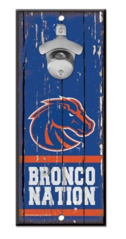 Wincraft NCAA Boise State University Broncos Wood Bottle Opener Sign, 5" x 11", Multicolor 