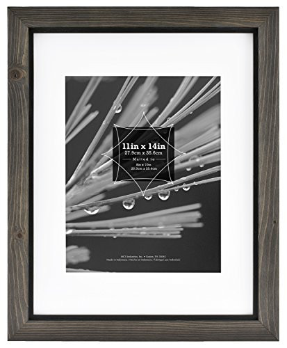 MCS 11x14 Inch Asher Wood Frame with 8x10 inch mat opening, Gray Woodgrain (66968)