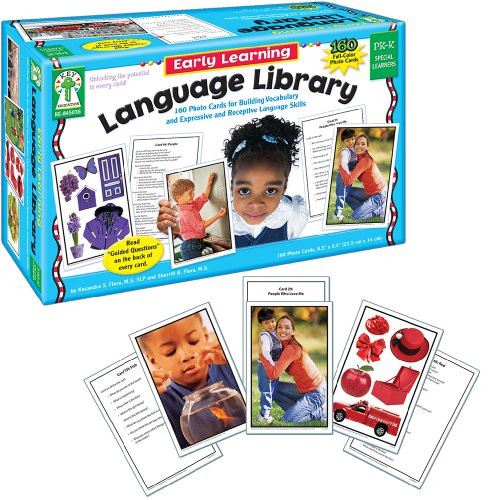 Carson Dellosa Key Education Early Learning Language Library Learning Cards (845036), 6" x 9.2" x 3.5",Multi