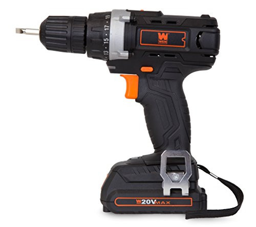 WEN 49120 20V MAX Lithium-Ion Cordless Drill/Driver with Battery, Bits and Carrying Bag