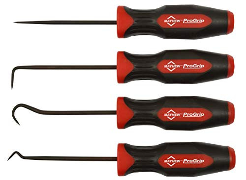 Mayhew Tools 13096 ProGrip 4-Piece Hose Pick Set, Black Oxide Finish