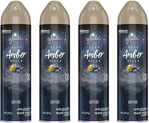 Glade Air Freshener Spray - Limited Edition - Deep Amber Hills - Net Wt. 8 OZ (227 g) Per Can - Pack of 4 Cans