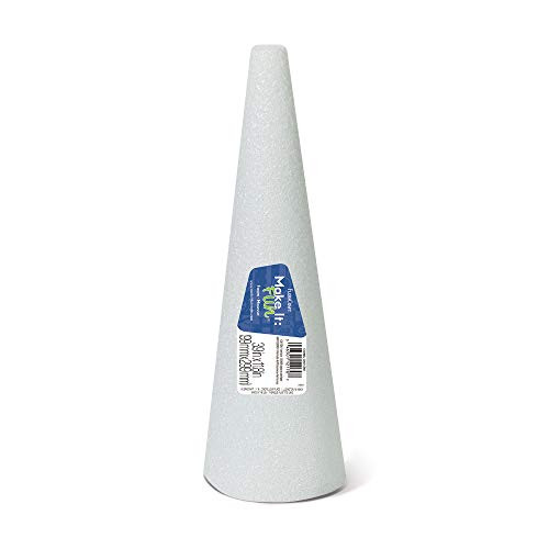FloraCraft Foam Cone 3.8 Inch x 11.8 Inch White