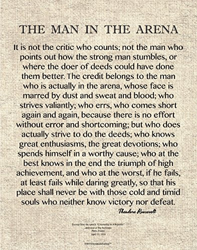 Desiderata Gallery 11x14 Words of Wisdom by Theodore Roosevelt - The Man In The Arena 11x14 Archival Art Card Print