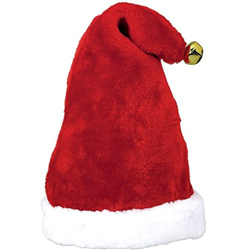 Santa Plush Fabric Hat with Bell | Christmas Accessory