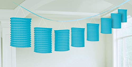 Amscan Party Lantern Garland, 12', Caribbean Blue