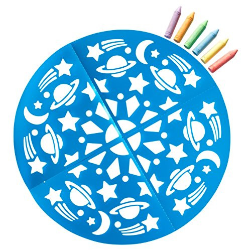 Yoobi Sidewalk Chalk Food Mandala Set with 1 Stencil and 6 Chalk pc - Multicolor (7pk)