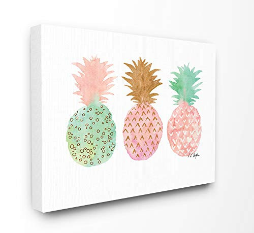 Stupell Industries Pink and Mint Patterned Pineapples in a Row Canvas Wall Art, 16 x 20, Multi-Color Stupell Industries Pink and Mint Patterned Pineapples in a Row Canvas Wall Art, 16 x 20, Multi-Color