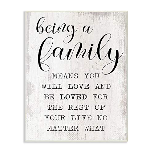 Stupell Industries Family is Being Loved Phrase Motivational Home Sentiments, Designed by Daphne Polselli Art, 10 x 15, Wall Plaque