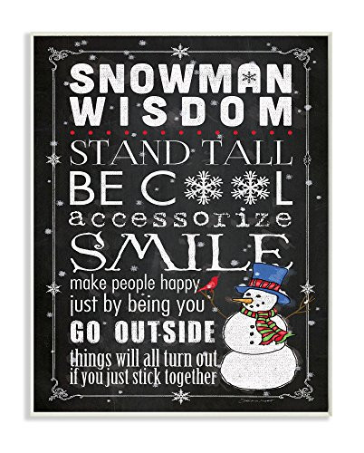 Stupell Industries Snowman Wisdom Typography Wall Plaque, 10 x 15, Multi-Color