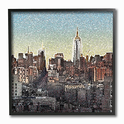 Stupell Industries Vintage New York Textured Photograph Black Framed Wall Art, 11 x 14, Multi-Color