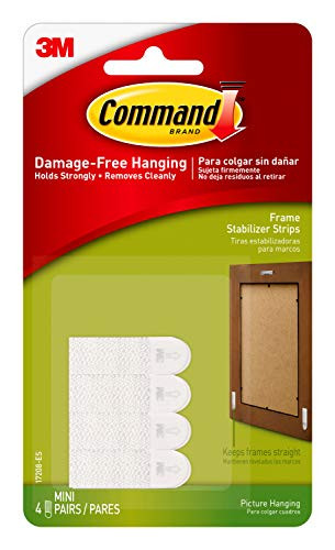 Command Frame Stabilizer Strips, Indoor Use, 4 pairs (8 strips) (17208-ES), White