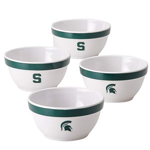 College Kitchen Collection 47826 Michigan State Serving Party Bowls / Mixing Bowls Set / Food Appetizer Serveware - 4 Piece, White