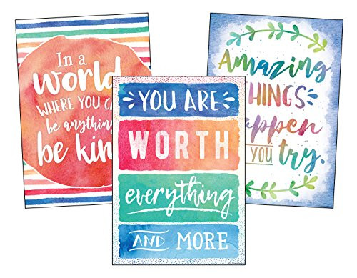 Teacher Created Resources Watercolor Positive Posters Pack (6884)