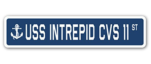 USS Intrepid CVS 11 Street Sign us Navy Ship Veteran Sailor Gift