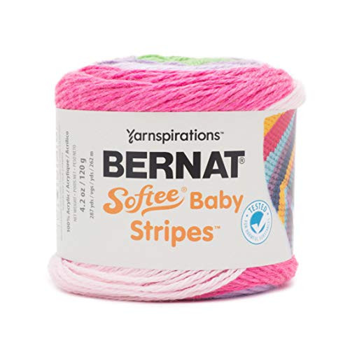 Bernat Softee Baby Stripes Yarn, 4.2 oz, Wildflowers Stripe, 1 Ball