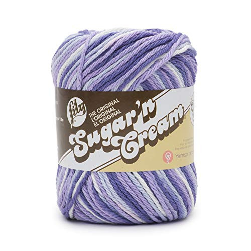 Lily Sugar'n Cream Super Size Ombres Yarn, 3 oz, Purple Haze Ombre, 1 Ball