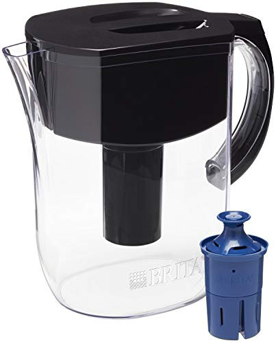 Brita Water Pitcher with 1 Longlast Filter, Large 10 Cup, Black