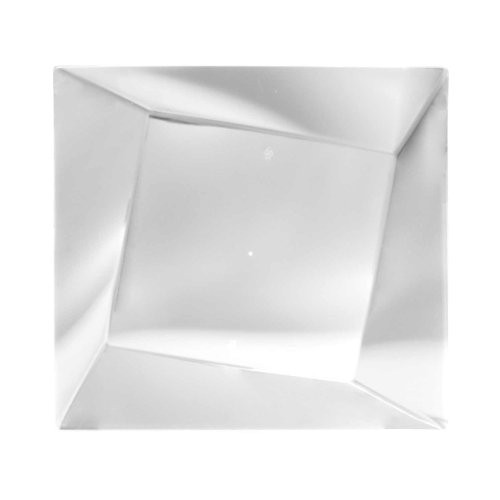 Party Essentials 10-Count Hard Plastic 9.5" Twisted Square Lunch/Dinner Plates, Clear