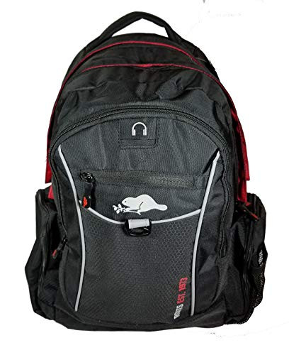 Roots 73 - Durable 17.3-inch Laptop and Tablet Backpack with Zippered Cable Pockets (Black/Red)