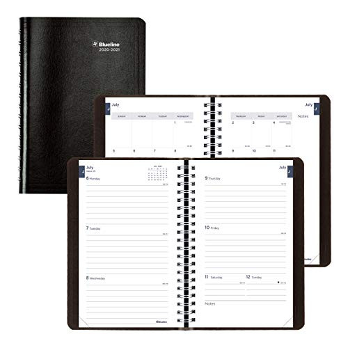 Blueline Weekly/Monthly Academic Planner, 13-Month, July 2020 to July 2021, 8 X 5 Inches, Black (CA101.BLK-21)