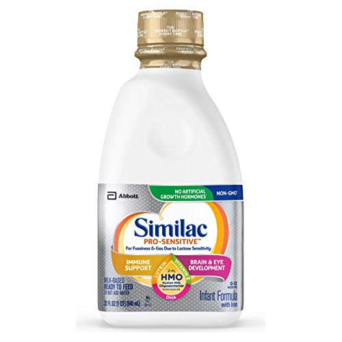 Similac Pro-Sensitive Infant Formula with 2'-FL Human Milk Oligosaccharide (HMO) for Immune Support, Ready to Feed, 32 Fl Oz (Pack of 6) (packaging may vary)