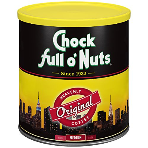 Chock Full oNuts Original Roast Ground Coffee, Medium Roast - 100% Premium Coffee Beans  Smooth, Full-Bodied Medium Blend with A Rich Flavor (30.5 Oz. Can)