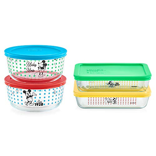 Pyrex Mickey Mouse-The True Original Food Storage, 8 Piece
