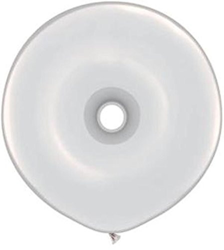 Qualatex 16" Geo Donut Latex Balloons, Diamond Clear - Pack of 5
