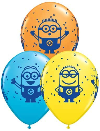 Pioneer Worldwide 11" Qualatex Minions Latex Balloons, Multicolor