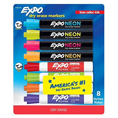 Expo Dry Erase Markers, Chisel/Bullet Tip, 8CT - Multicolor Ink